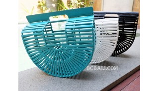 bamboo handbags fan style 3color 